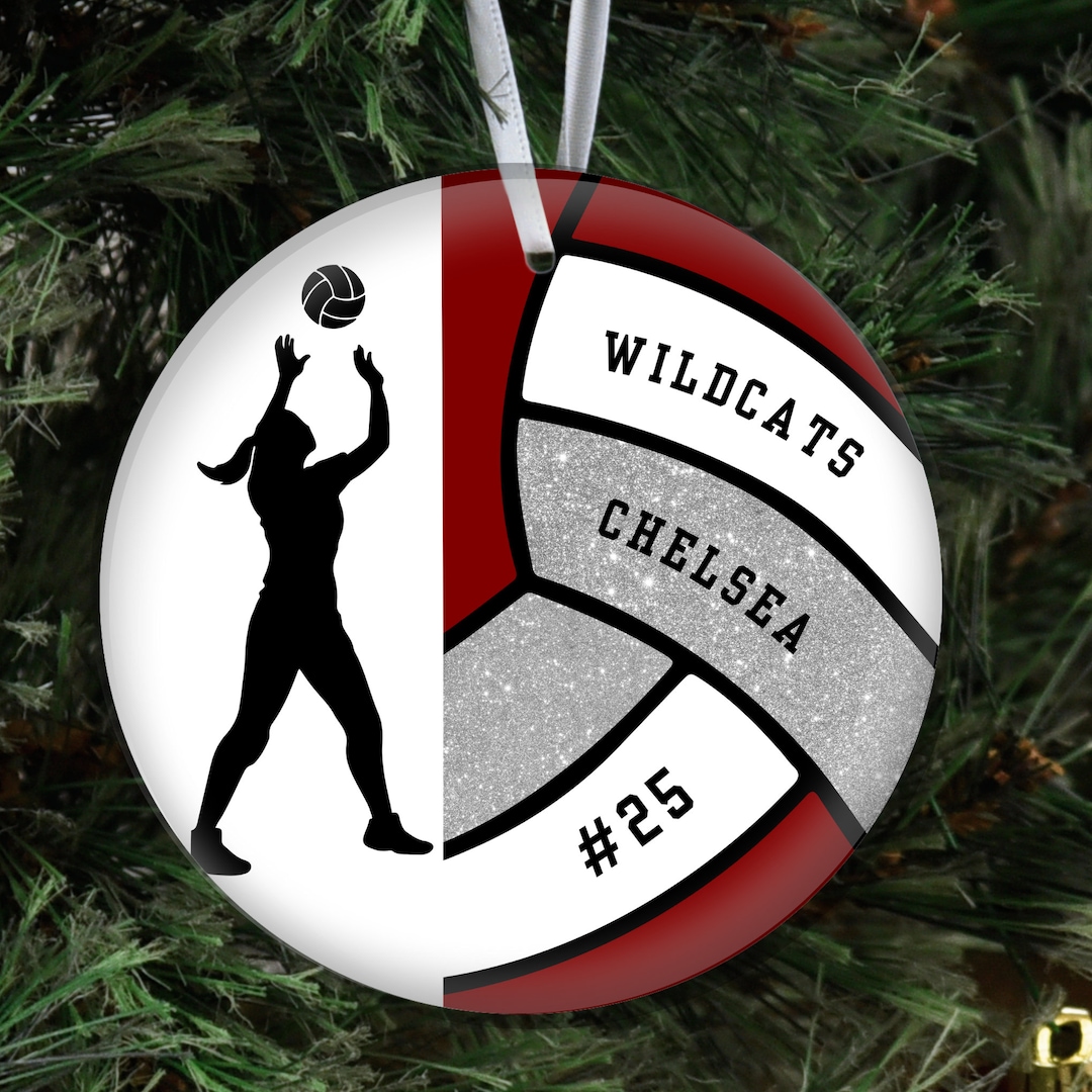 Volleyball Ornament, Personalized Volleyball Ornament, Volleyball