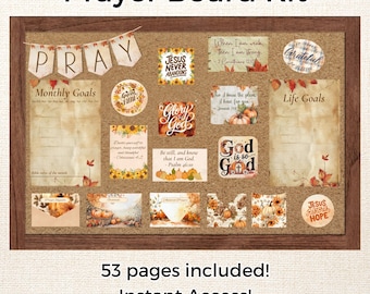 Prayer Board Kit Fall, Answered Prayer Board, Prayer Request Bulletin Board, Printable Prayer Cards, Christian Vision Board, DIY Prayer Wall