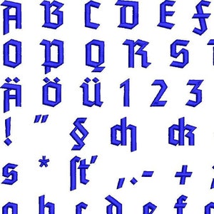 Tannenberg ESA font antique style German 10 - 50 mm for Wilcom, Hatch, Janome5 embroidery software