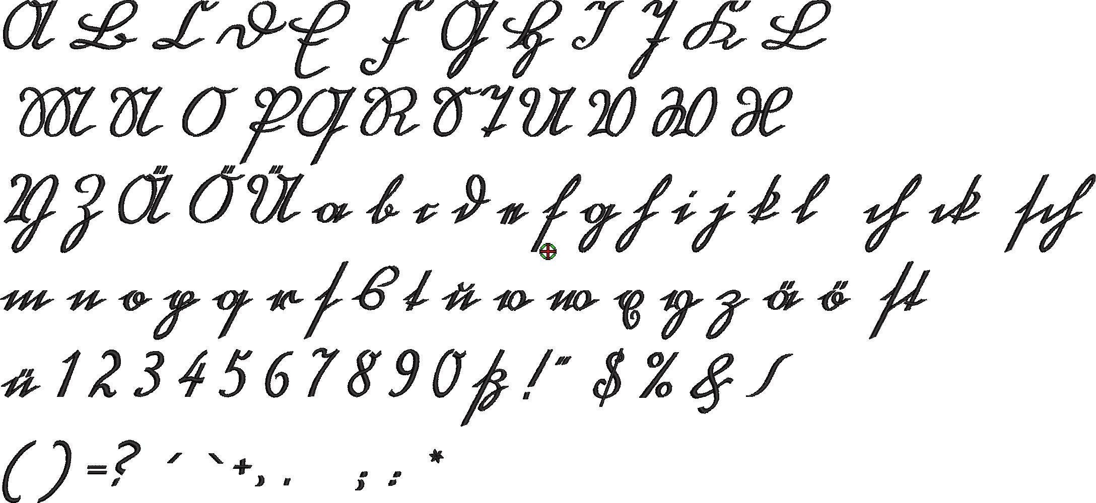 Antique Style German Script 30 Mm Embroidery Alphabet, 92 Characters, 6 ...