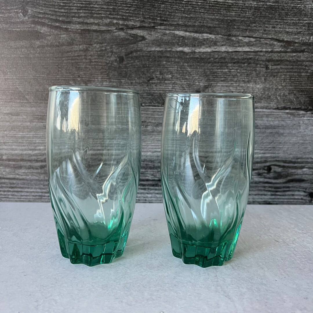Anchor Hocking Teal Drinking Glasses Set of 2 - Etsy