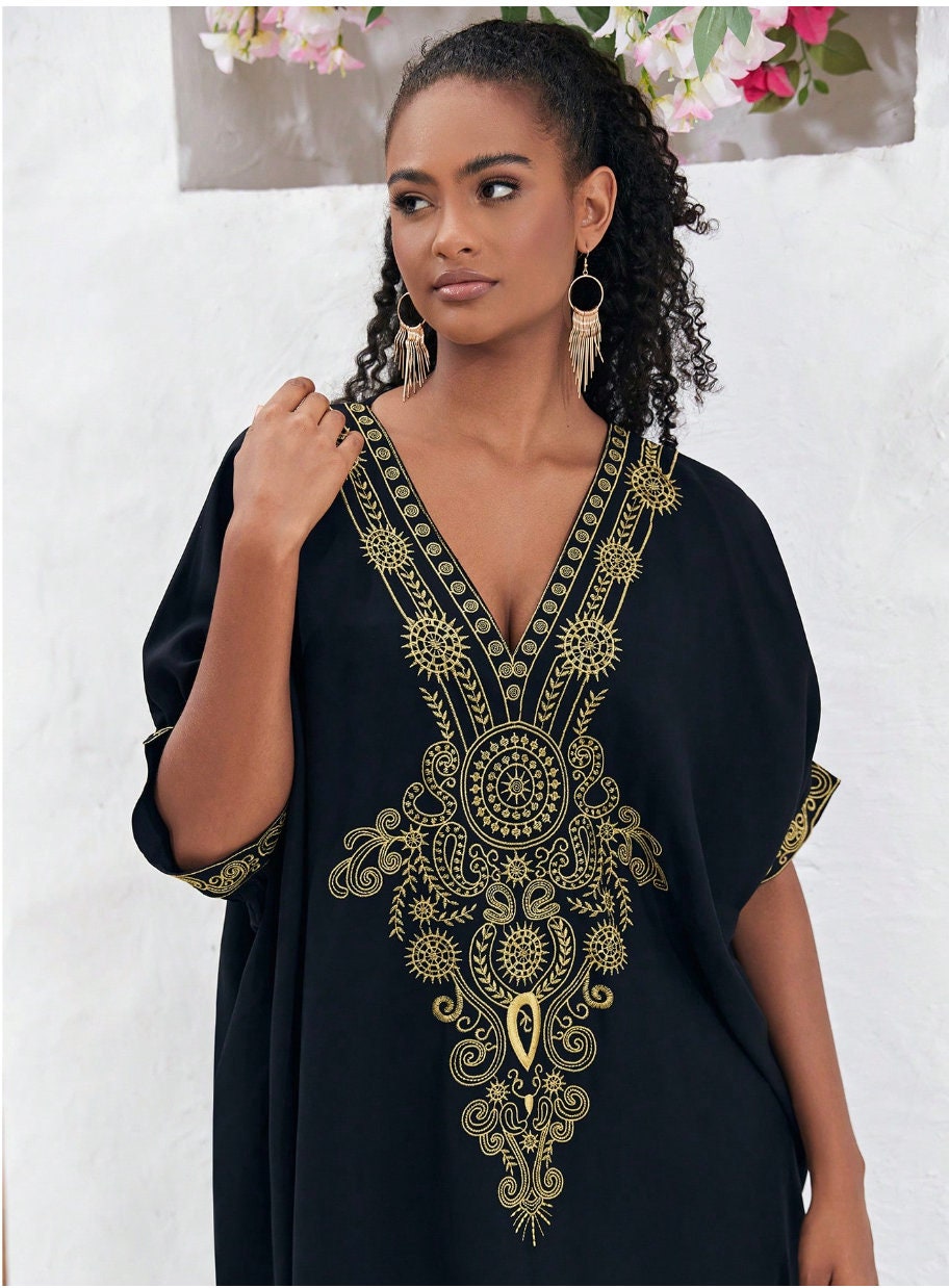 Caftan Noir Or Etsy