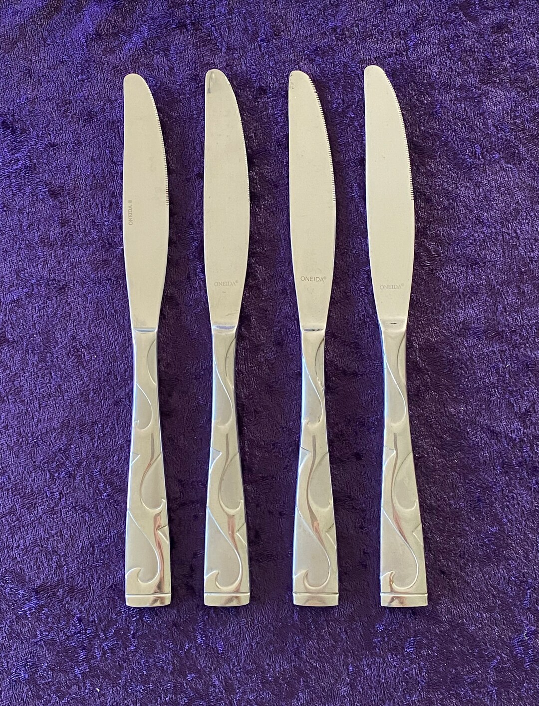 TUSCANY Oneida Flatware Pattern 4 Solid Dinner Knives Etsy