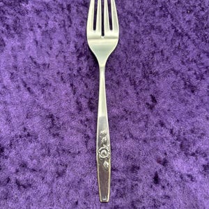 OUR ROSE by Oneida Stainless Vintage Flatware - 1 Salad / Dessert Fork - made in USA