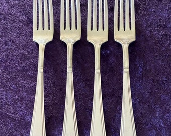 Vintage Wilshire Silverplate Dinner Forks - Art Deco 1933 - Set of 4