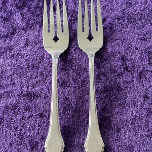 SUMMER MIST AUTUMN Glow Wm a Rogers Deluxe Stainless Oneida Vintage Flatware - 2 Salad Forks