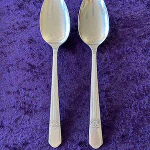 SILVER ROSE Silverplate by Oneida Ltd. - Vintage (1940) - 2 Serving Tablespoons - made in USA