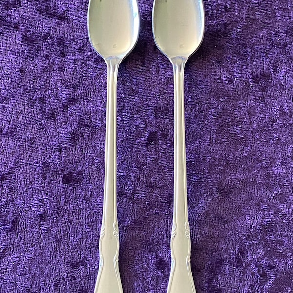 HOMESTEAD Simeon & George Rogers Stainless by Oneida Vintage Flatware - 2 Iced Tea Spoons