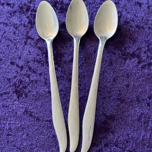 CITATION - Mar-CREST Vintage Stainless, MCM Atomic Starburst, 3 Iced Tea Spoons