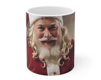 Jolly Santa Ceramic Mug - AI mug - 11 oz