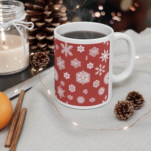 Snowflakes Ceramic Mug - 11 oz