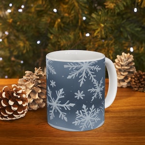 Delicate Snowflakes Ceramic Mug - AI mug - 11 oz