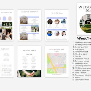Wedding Day Binder Template Printable, Canva, Wedding Itinerary, Wedding Planner checklist, Wedding Day Timeline, Wedding Coordinator Binder image 4