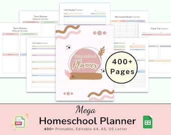 Homeschool Planner Printable 2025-2026, , Weekly Lesson Plans Template, Academic Planner, Teacher Homeschool Schedule, Digital Download PDF