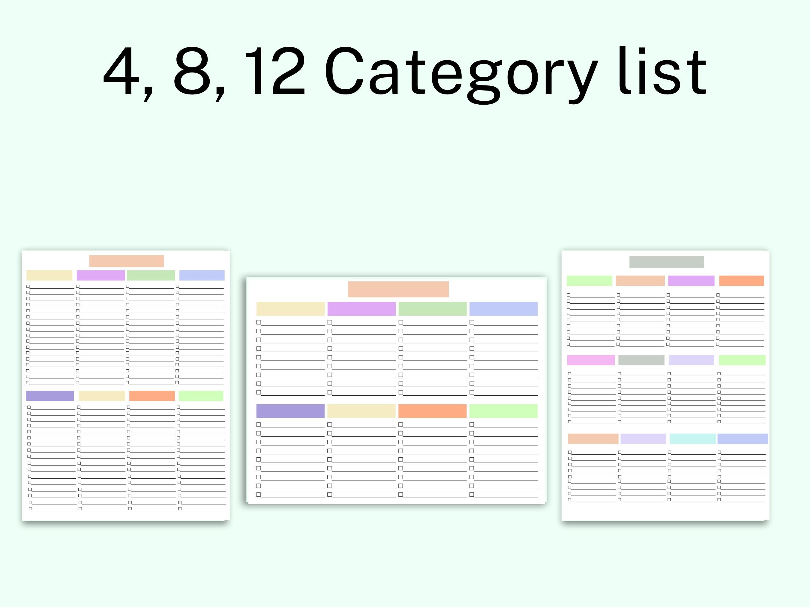 Master Task List Printable, Blank Checklist Template, Master to Do List ...