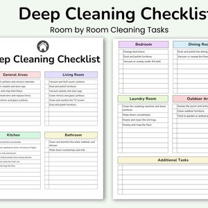 Gründliche Reinigung Checkliste Bearbeitbarer Reinigungsplan ADHD Reinigungsplan PDF Master Reinigung Zone Reinigung Reinigung Estimation Flylady EDITIERBAR