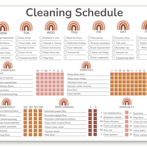 Printable Fly Lady Schedule, Editable Cleaning Schedule, Deep Cleaning Checklist, Zone Cleaning, ADHD Cleaning Planner, Declutter, PRINTABLE