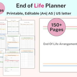 End of Life Planner, In Case Of Emergency Binder, Last Wishes Planner, Estate Planning Binder, Will Preparation, What If Binder, Life Binder