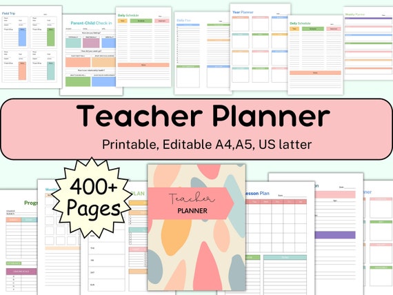 Teacher Planner 2024-2025, Spiral Teacher Planner, Lesson Plans Template PDF, School Planner, Homeschool Planner, Teacher Binder, Printable