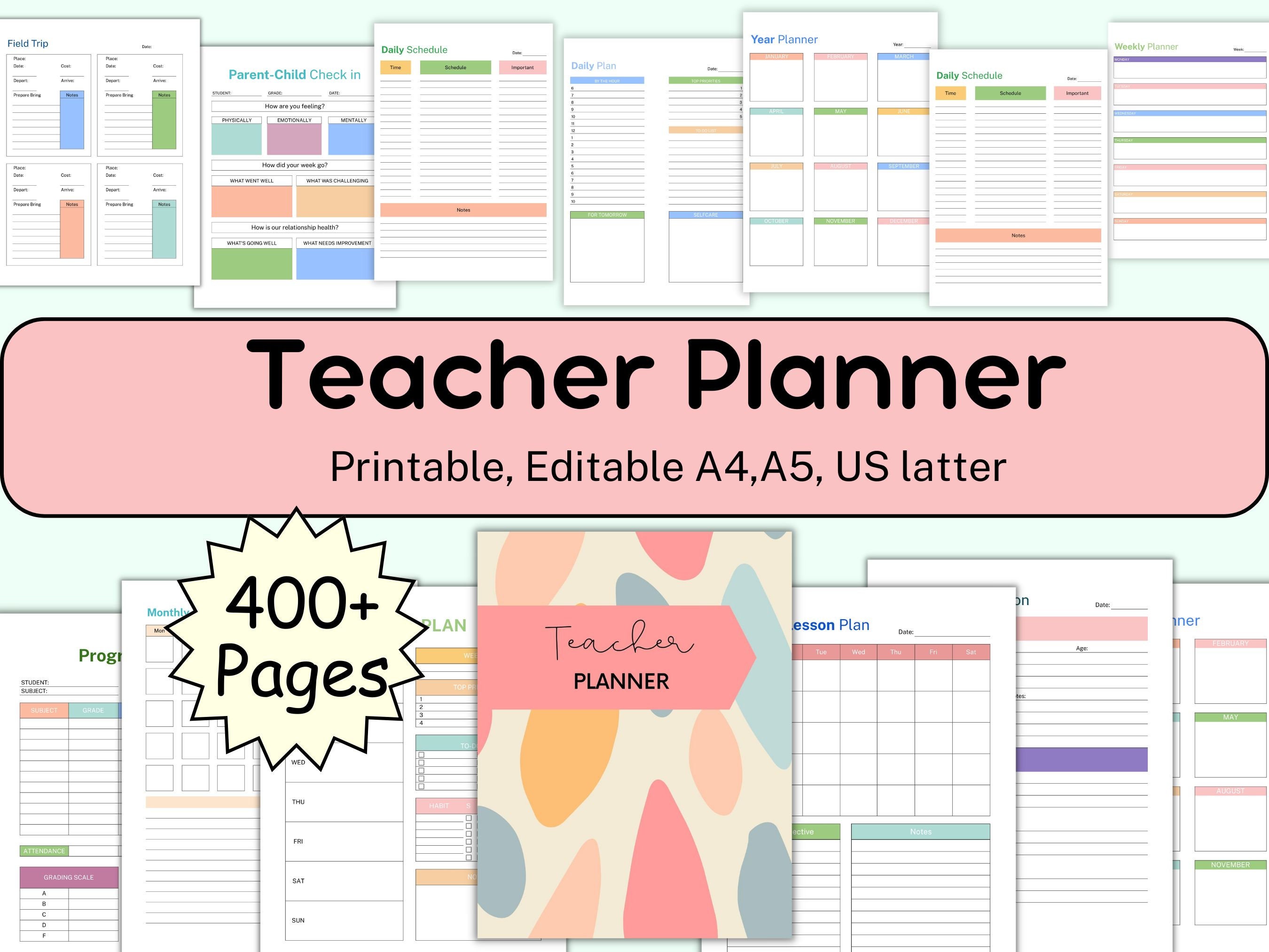 Teacher Planner 20242025, Spiral Teacher Planner, Lesson Plans