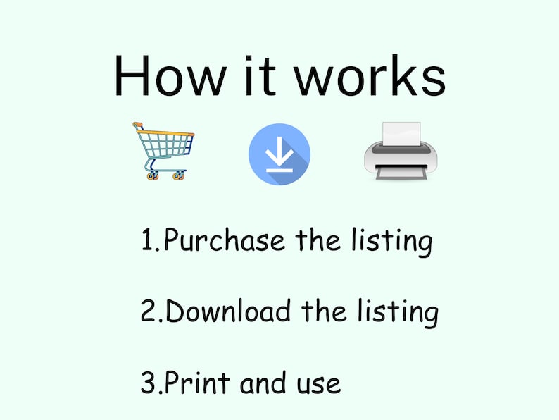May include: How it works: Purchase the listing, download the listing, print and use.