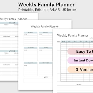 Family Schedule Planner Google Sheet Template, Family Organizer 2024, Family Chore Chart Checklist, Household Planner Binder, Family Budget