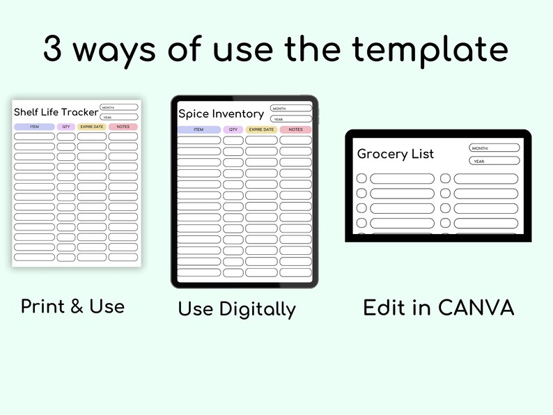 Editable Food Inventory Tracker, Kitchen Inventory, Pantry Inventory ...