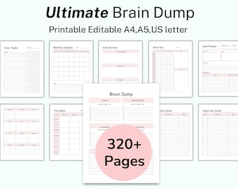 Brain Dump Printable Template: ADHD Planner, Thoughts Organizer, ADHD  Cleaning Checklist