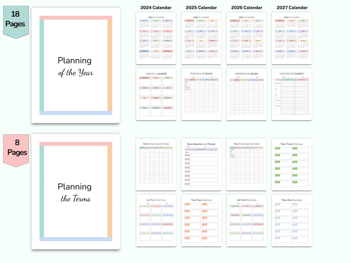 Homeschool Planner Printable 2025-2026, , Weekly Lesson Plans Template ...