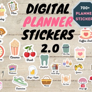 Digitale Planner Digitale Stickers - 700+ Stickers, Goodnotes-bestand, Every Day Life Icons, PNGs Digitale Stickers, Voorgesneden iPad-stickers