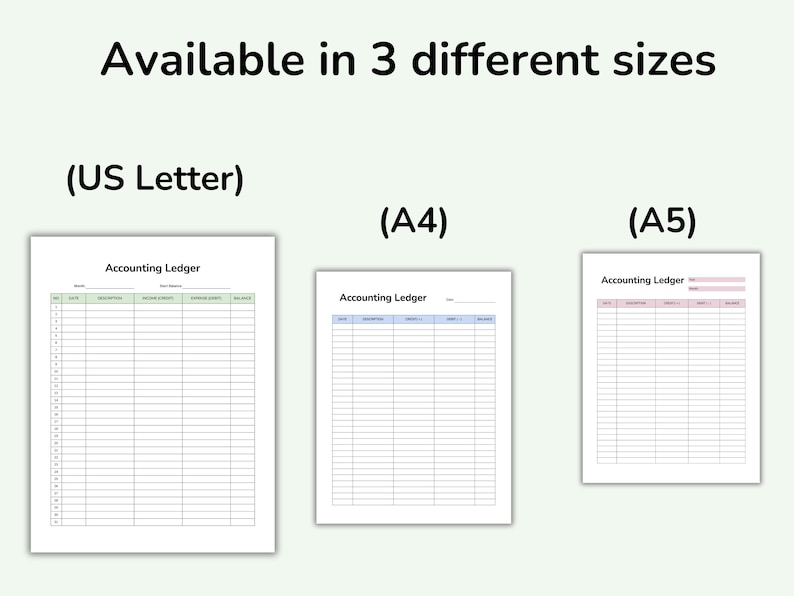 Printable Accounting Ledger: Small Business Bookkeeping (PDF, Google ...