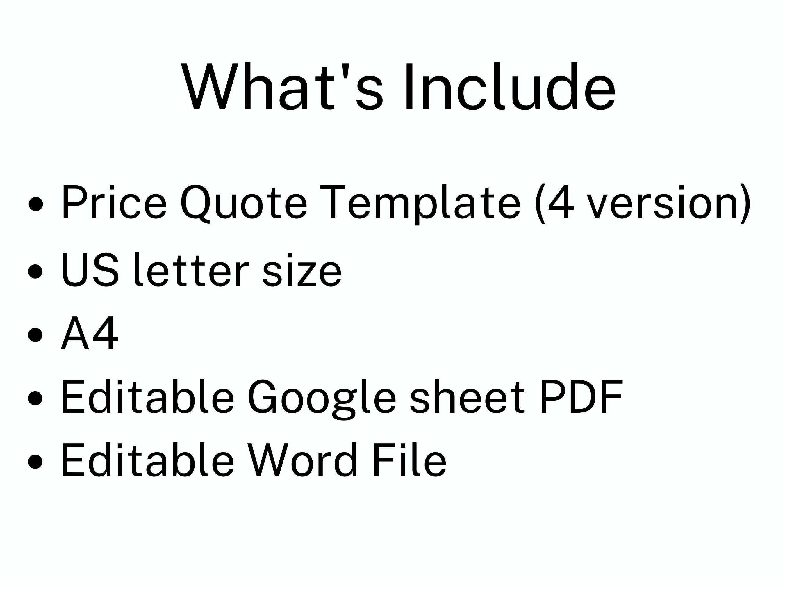 PRICE QUOTE Template Printable, Small Business Price Quotation Form ...