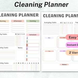 Putzplan ADHD Reinigung Checkliste Druckbare Reinigungsplaner Haushalt Haushaltsliste Entrümpelplan Digitale Downloads PDF Bearbeitbar