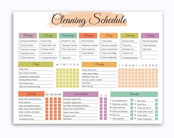 EDITABLE Cleaning Schedule, ADHD Cleaning Planner, Household Chores Checklist, Fly Lady Cleaning, Deep Clean, Zone Clean, Printable PDF