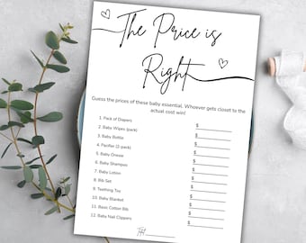 The Price is Right Baby Shower Game, Guess The Price Game, Baby Price Is Right, Baby Guessing Game, Baby is Brewing, Baby Shower Activities