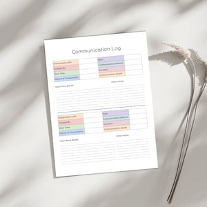 Printable Communication Log, Parent Communication Log, Call Log ...