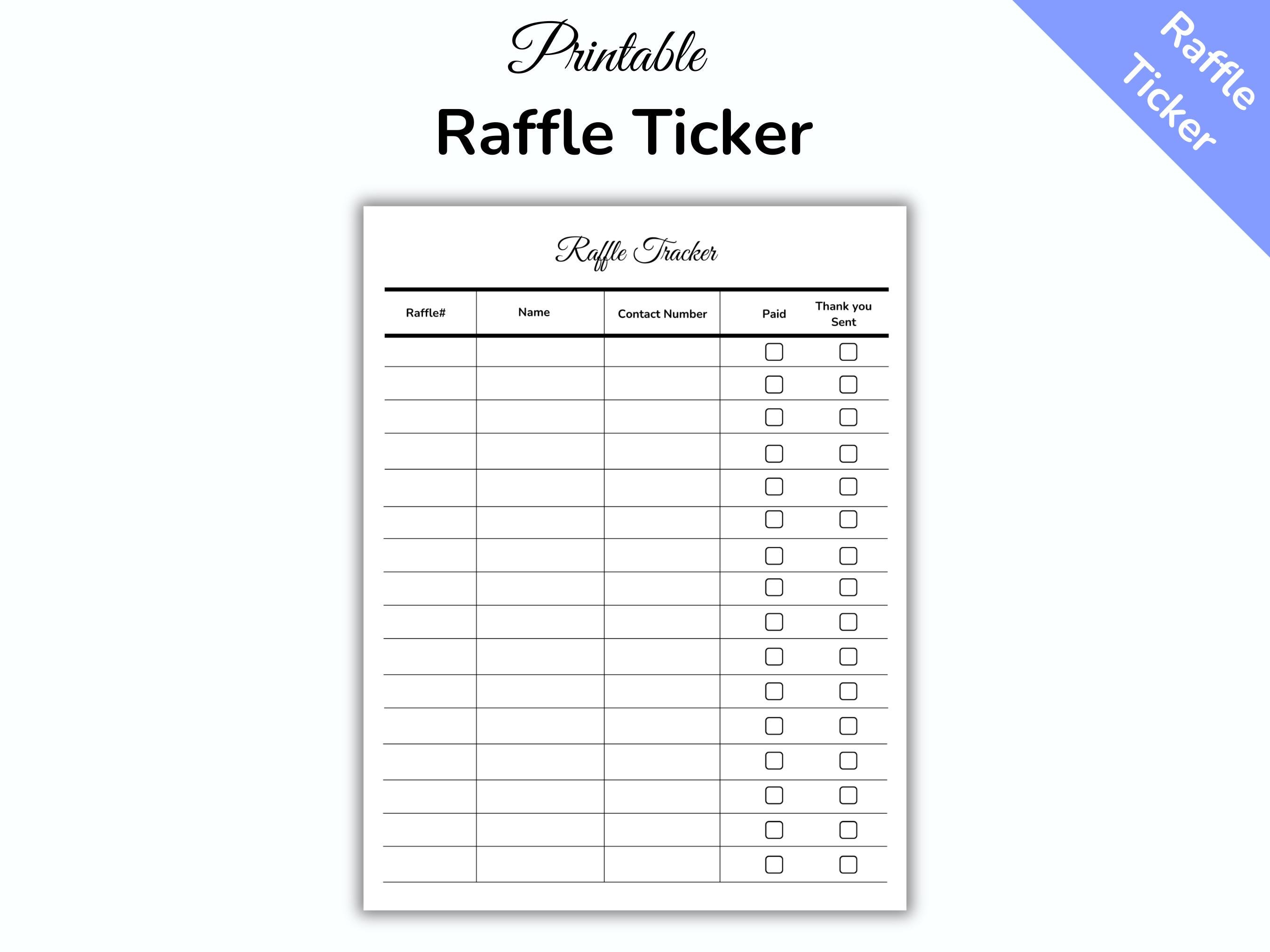 Editable Raffle Ticket Template, Enter to Win Form, Fundraiser Ticket ...