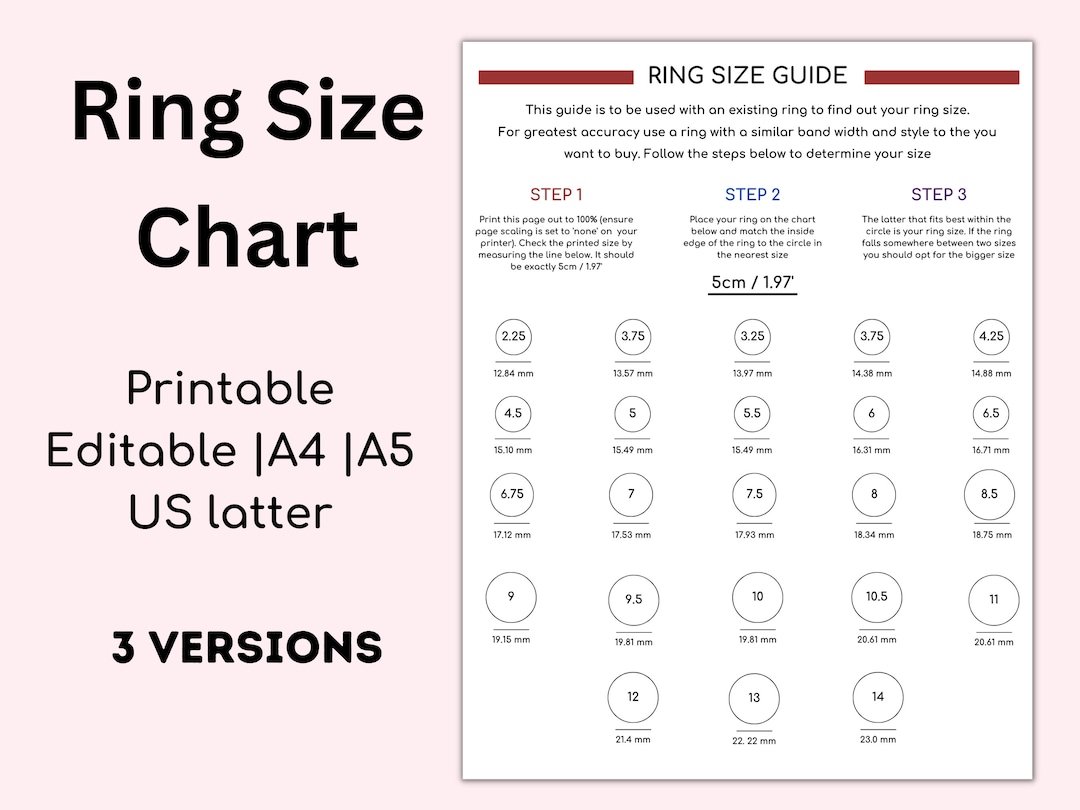 Printable Ring Size Chart Template Ring Sizer Ring Size Finder Ring Printable Ring Size Chart Template Ring Sizer Ring Size Finder Ring