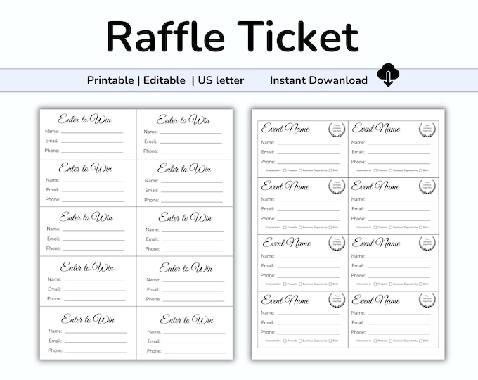 Basic Raffle Ticket Basic Printable Raffle Ticket | Raffle Tickets Printable |enter to Win ...