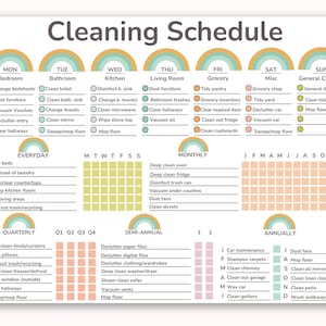 Cleaning Schedule Checklist, ADHD Cleaning Planner, Household PDF, Flylady Schedule, Deep Clean, Zone Clean, Home Planner, Chores, Printable