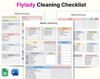 EDITABLE Cleaning Planner, Printable Fly Lady Schedule, Weekly Cleaning Checklist, Deep Cleaning, Zone Cleaning, Digital PDF, PRINTABLE