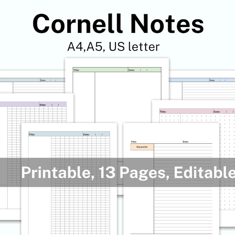 Editable Cornell Template - Etsy