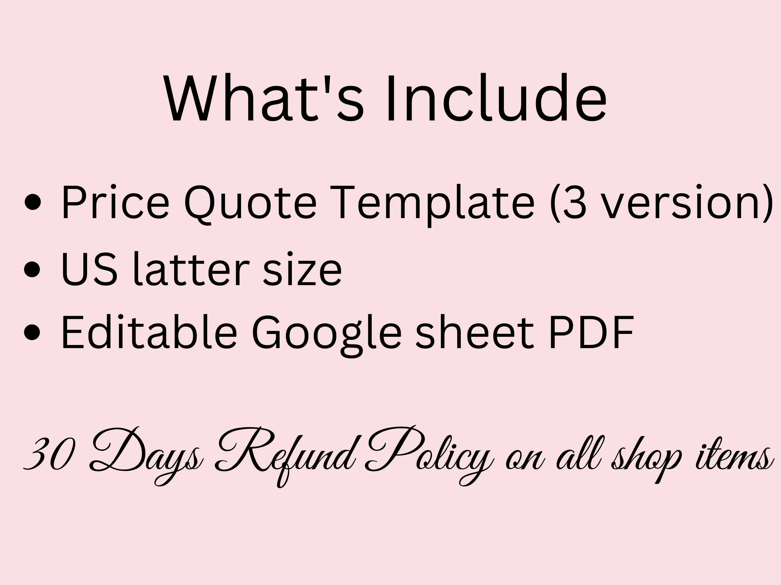 PRICE QUOTE TEMPLATE, Editable Quotation Form, Price Offer Document for ...