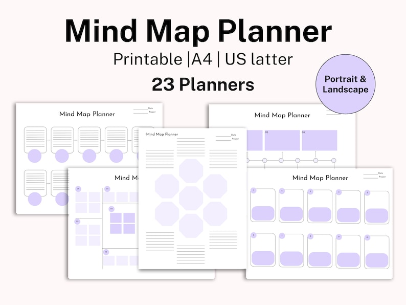Mind Map Template, Brain Dump Printable, Idea Map, Concept Map, Mind ...