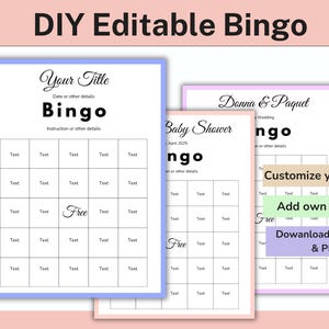 Blank Bingo Template, Find The Guest Bingo, Bridal Bingo Card, Blank Bingo Card, Make Your Own Bingo, Vision Board Bingo, Custom Bingo Card