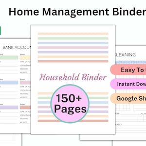 Home management binder, Household Planner Printable, Life Planner, Household Organizer, Cleaning Planner, Life Binder, Home Planner A4 PDF