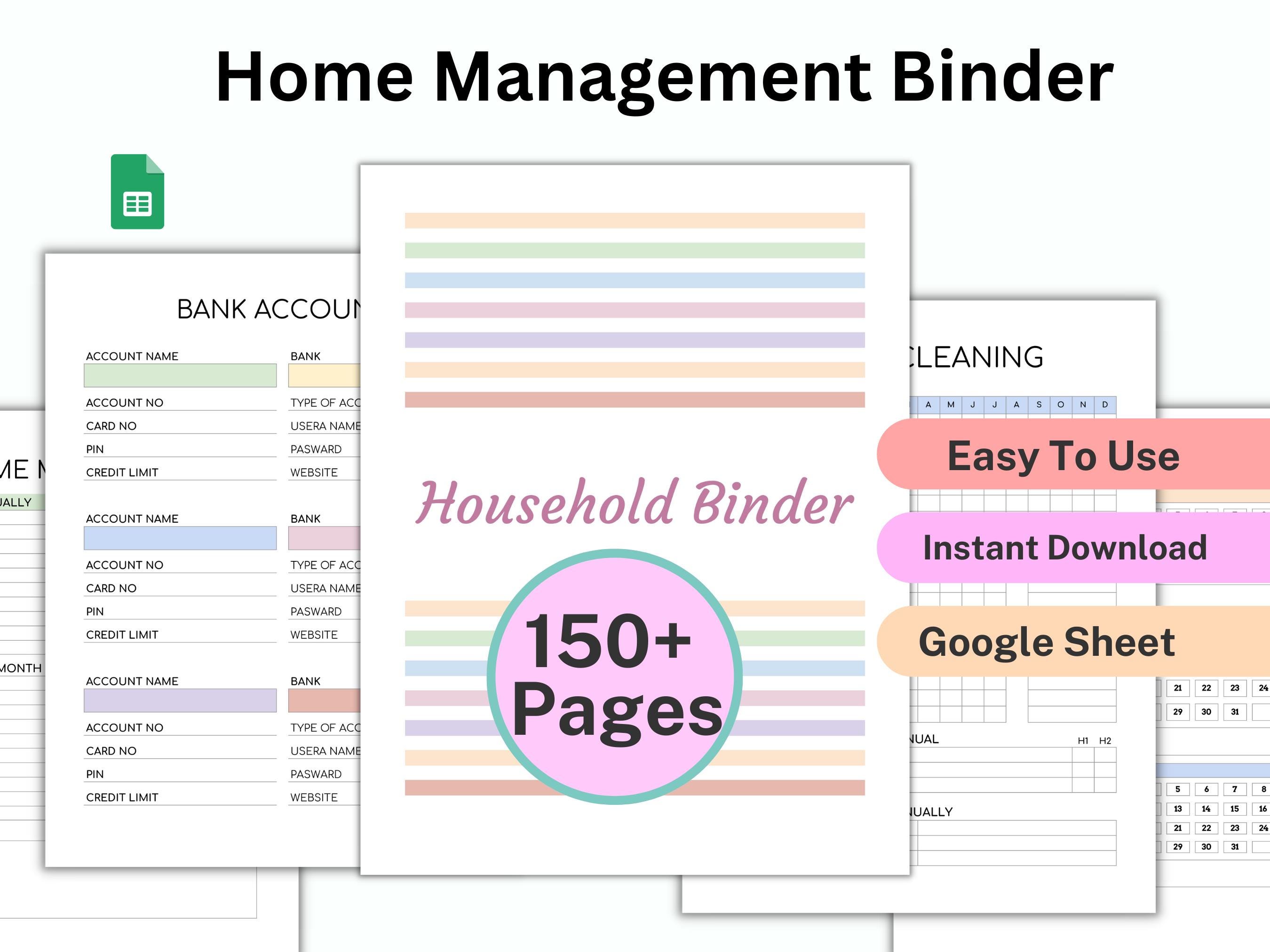 Home Management Binder, Household Planner Printable, Life Planner ...
