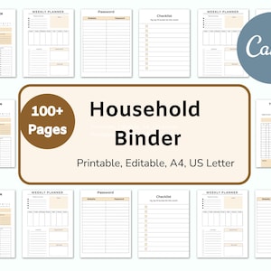 Household Binder, Home Binder, Family Household Binder, Home Management Binder, Life Binder, Household Plan, Emergency Binder, Medical Log