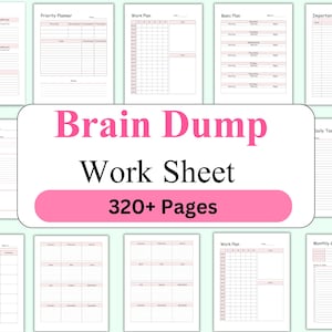 Editable ADHD Brain Dump Template, ADHD Daily Planner, Productivity, Priority Matrix, Work Day, Thoughts Organizer, Brain Dump, Printable