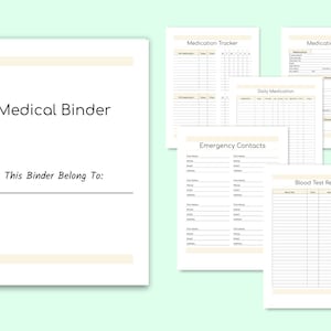 Medical Log, Medical Binder, Medical Planner Printable, Medical History Tracker, Medical Records, Medical Journal PDF, Health Binder Planner image 3
